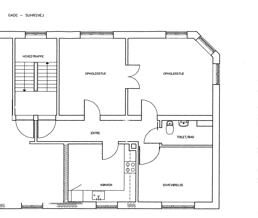 Plantegning Suhrsvej 5, 3. tv.